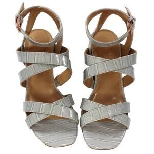 Lauren Conrad Rooibos Faux Crocodile Sandals in Grey Size 7